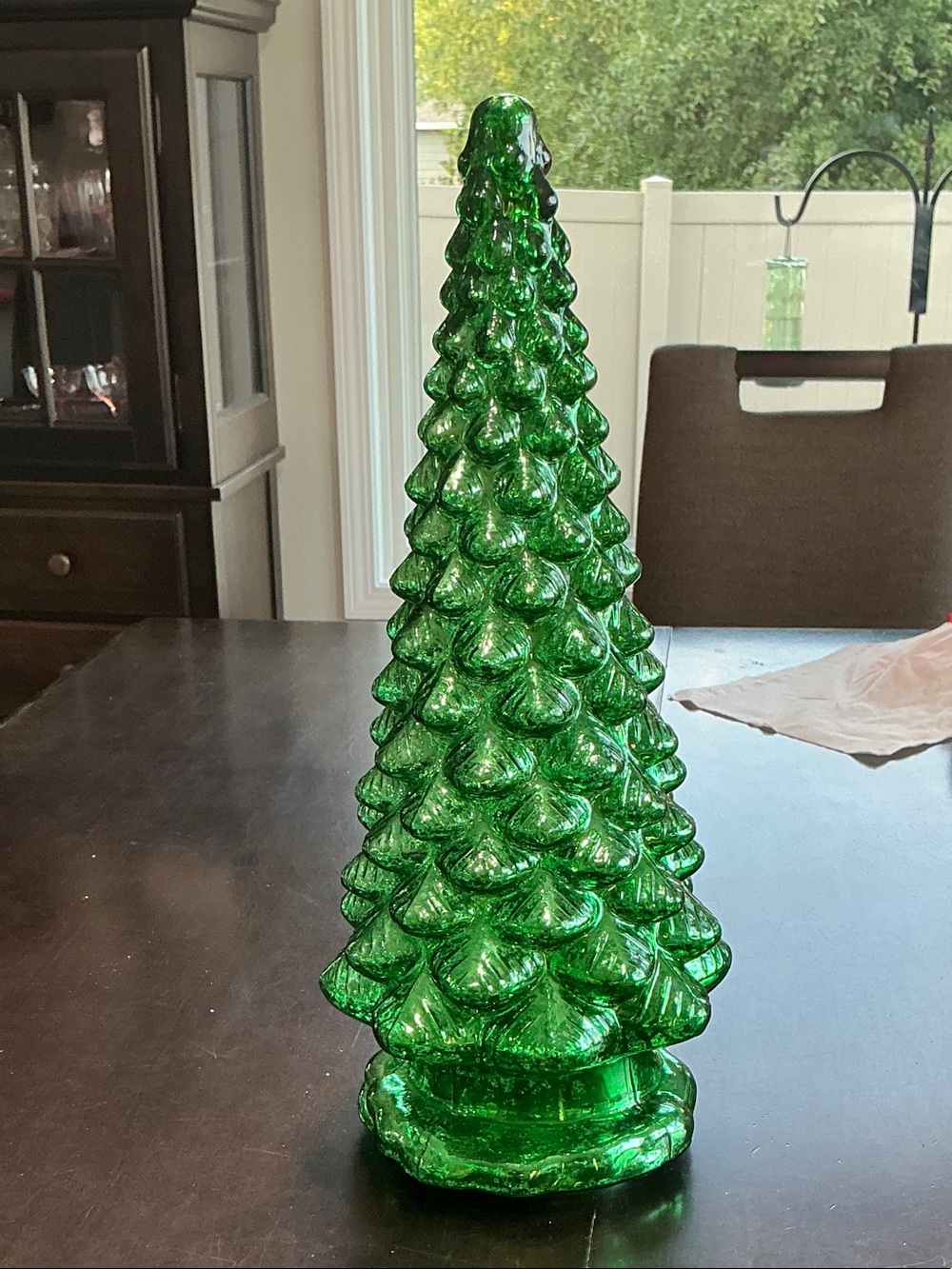 16” Green Glass Christmas Tree Decorative Accent - Valerie Parr Hill